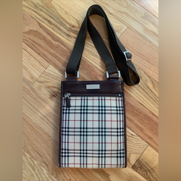 Burberry Nova Check Canvas Crossbody Bag Beige Canvas - Picture 5 of 13